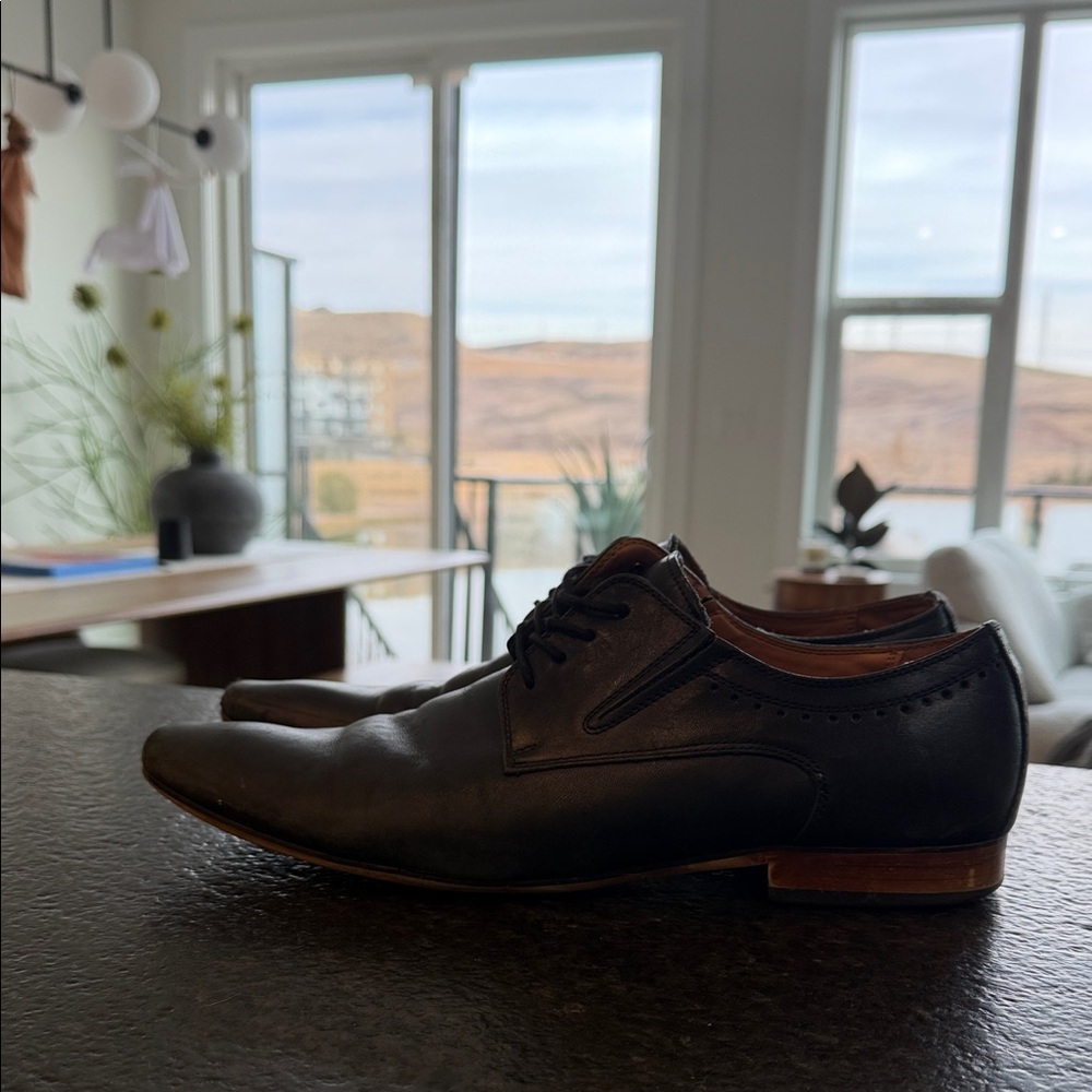 Aldo Black Leather Men's Oxfords